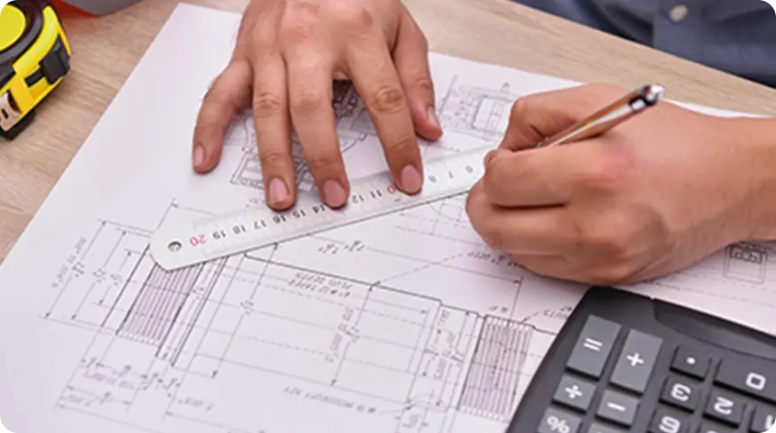 特徴01：個別敷地調査による最適設計を表す画像