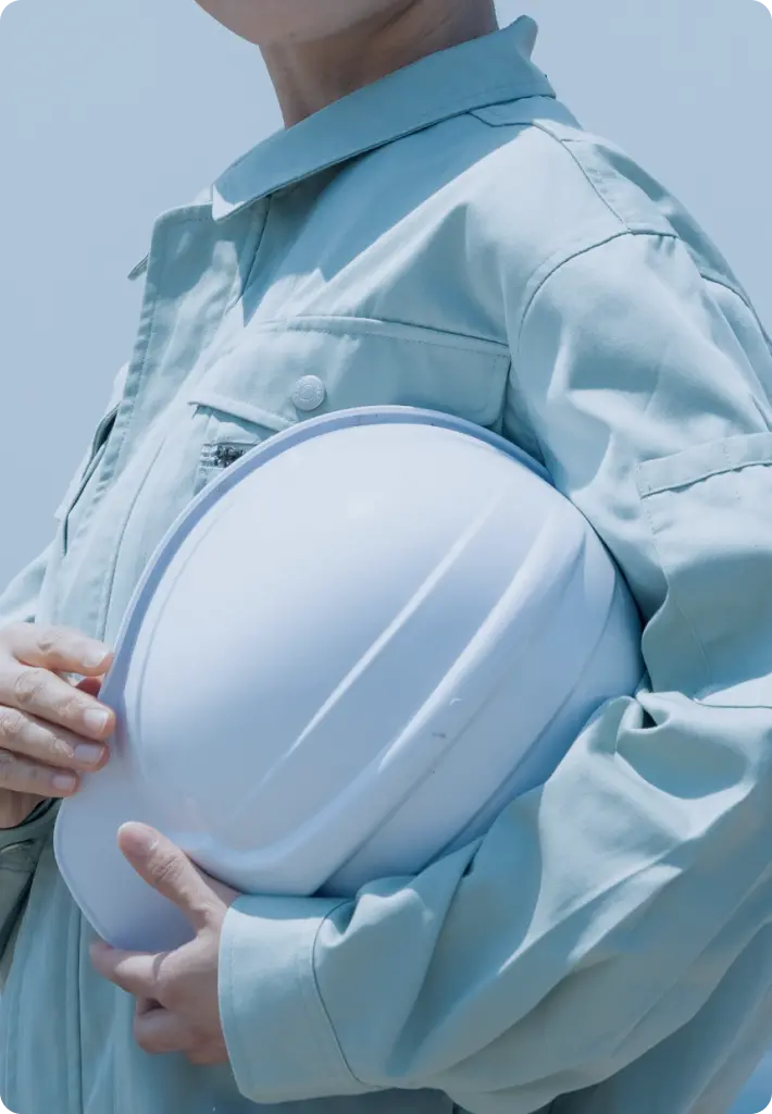 作業着姿の社員