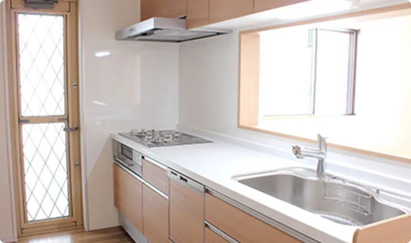 施工方法01：システムキッチン交換を表す画像